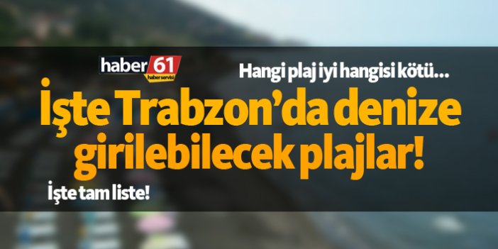 İşte Trabzon'da denize girilebilecek plajlar!