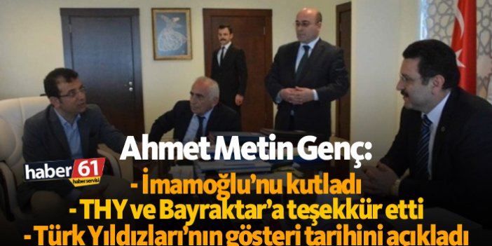 Ahmet Metin Genç, İmamoğlu'nu kutladı