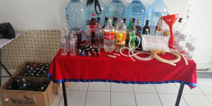 Kaçak içki üretimine baskın: 2 yabancıya gözaltı