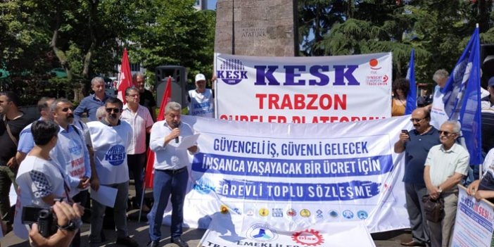 Ankara'ya yürüyen KESK'ten Trabzon'da basın açıklaması