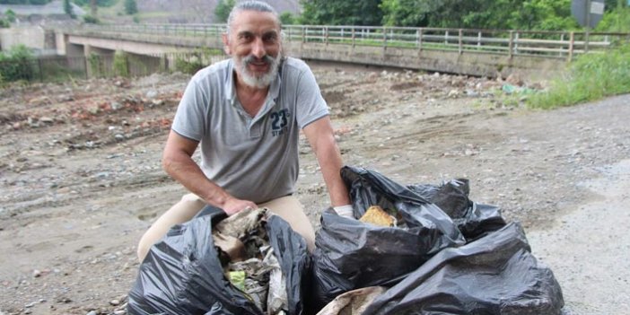 Trabzon'un 'Çöp Man'i - Herkese örnek oluyor