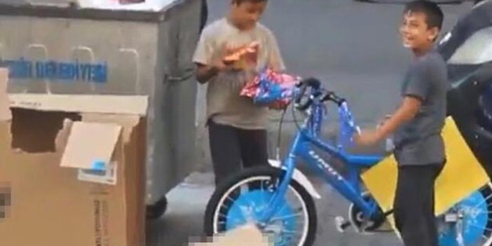 Kağıt toplayan kardeşlerin bisiklet hayali konteynerden çıktı