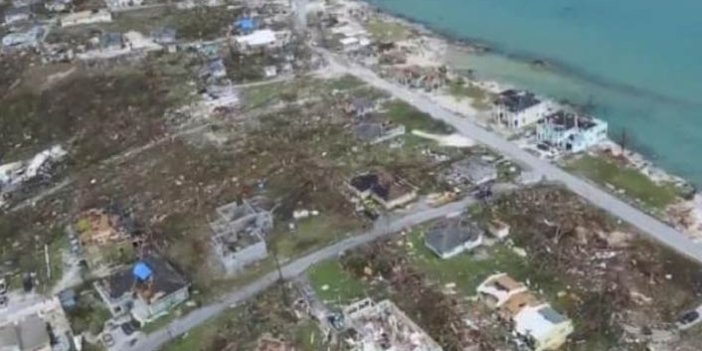 Kasırganın vurduğu Bahamalar havadan görüntülendi