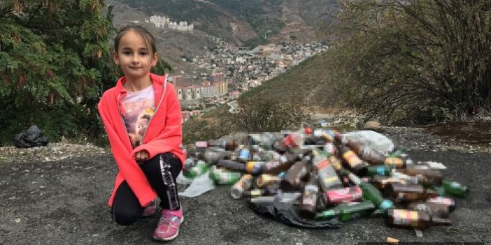 Gümüşhane'de 8 yaşındaki Zeynep'ten çöp isyanı