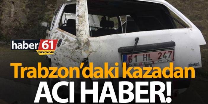 Trabzon'daki otomobil istinat duvarına çarptı.