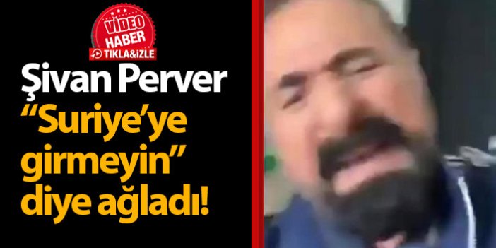 Şivan Perver Suriye'ye girmeyin diye ağladı!