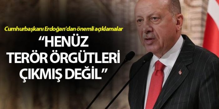 Cumhurbaşkanı Erdoğan: Henüz terör örgütleri çıkmış değil