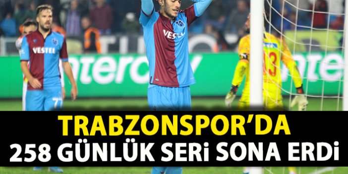 Trabzonspor'da 258 günlük seri bozuldu