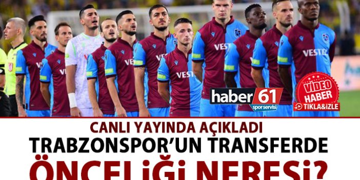 Trabzonspor’un transferde önceliği ne? Canlı yayında açıkladı!