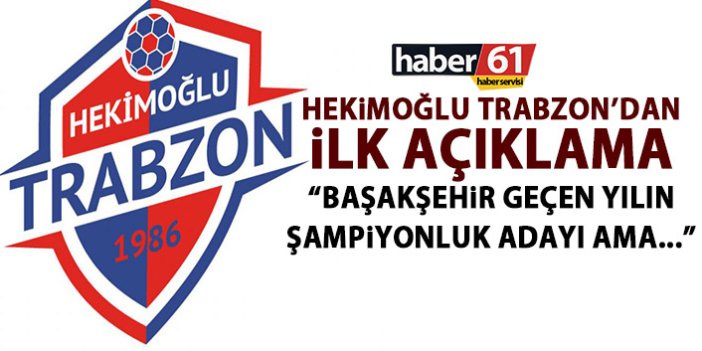 Hekimoğlu Trabzon’dan kupa açıklaması: Geçen senenin şampiyonluk adayına karşı mücadele edeceğiz
