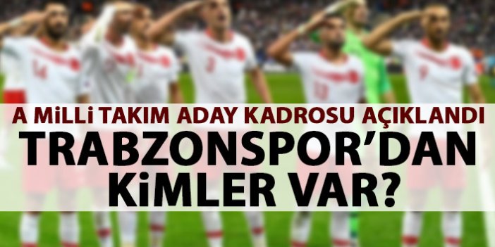 A Milli takım kadrosu açıklandı! Trabzonspor'dan kimler var?