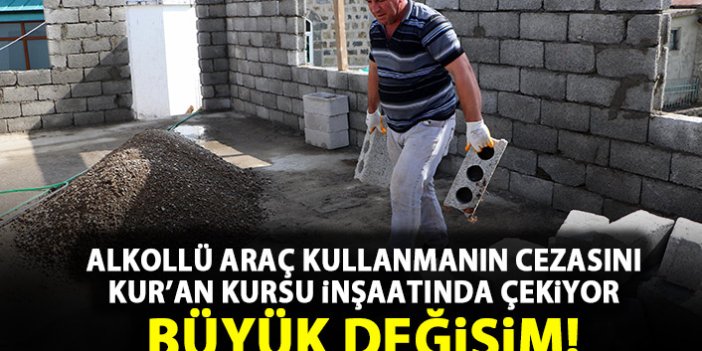 Trabzon'da alkollü araç kullanan sürücüye Kur'an kursu inşaatında çalışma cezası