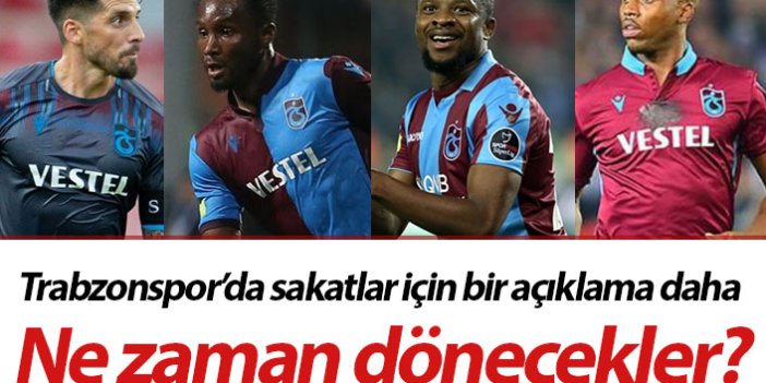 Trabzonspor'un sakatları için bir açıklama daha! Mikel, Sturridge, Onazi...