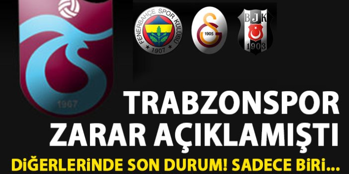 Trabzonspor zararda! Beşiktaş, Galatasaray ve fenerbahçe ise...