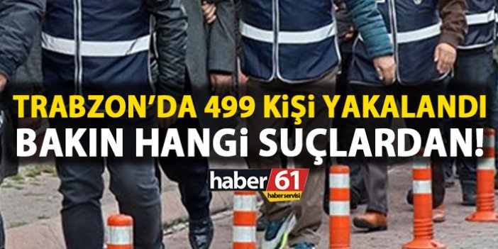 Trabzon’da 499 kişi yakalandı