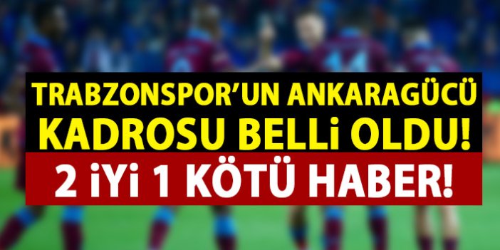 Trabzonspor'da Ankaragücü kadrosu açıklandı! Yıldız isim yine yok!