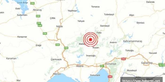 Adana'nın Kozan ilçesinde saat 16.33'te 4.0 büyüklüğünde deprem meydana geldi. 24 Kasım 2019
