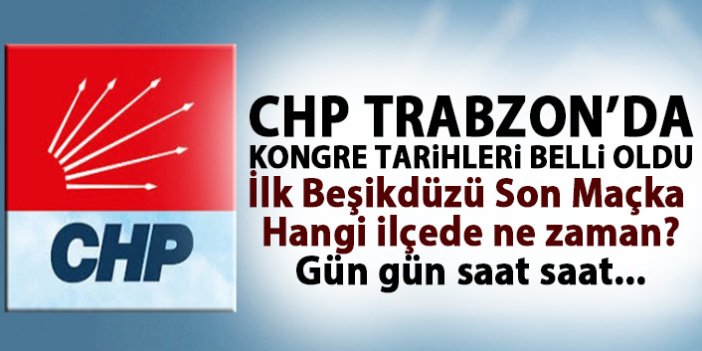 CHP Trabzon'da kongre tarihleri belli oldu