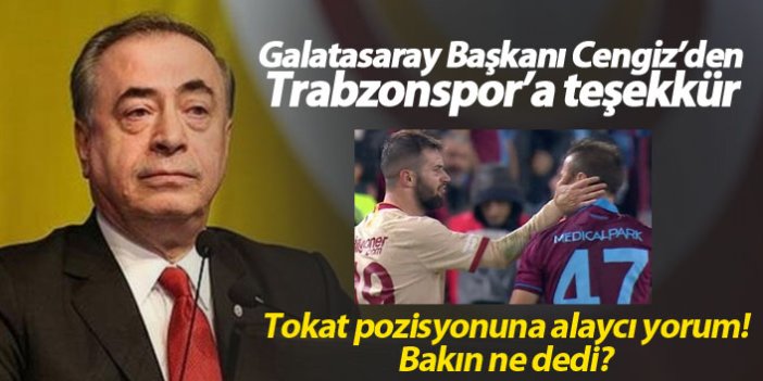 Galatasaray Başkanı Cengiz'den Trabzonspor'a teşekkür, Pereira'ya eleştiri