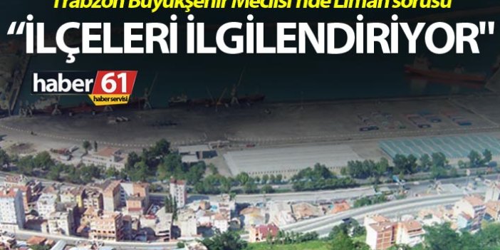 Trabzon Büyükşehir Meclisi’nde Liman sorusu – “İlçeleri ilgilendiriyor"