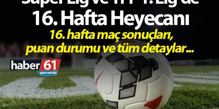 Süper Lig 16. Hafta maç sonuçları, Süper Lig Puan Durumu, 17. Hafta programı