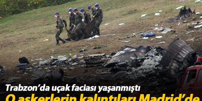 Trabzon'da düşen uçakta İspanyol askerlerinin kalıntıları Madrid'de