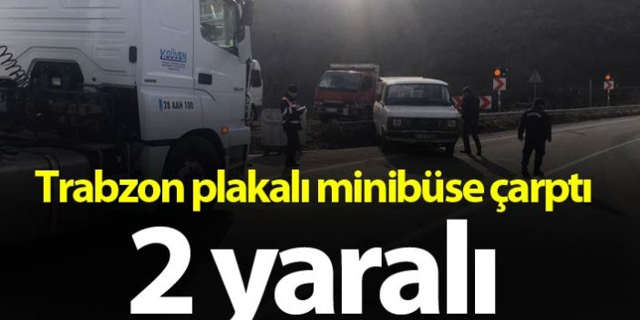 Trabzon plakalı minibüse çarptı - 2 yaralı