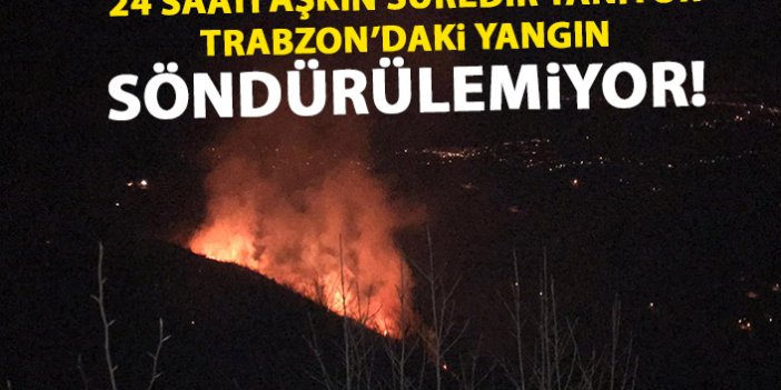 24 saati aşkın süredir yanıyor! Trabzon'daki yangın hala söndürülemedi
