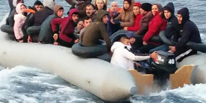 Kuşadası'nda lastik botta 31 kaçak göçmen yakalandı