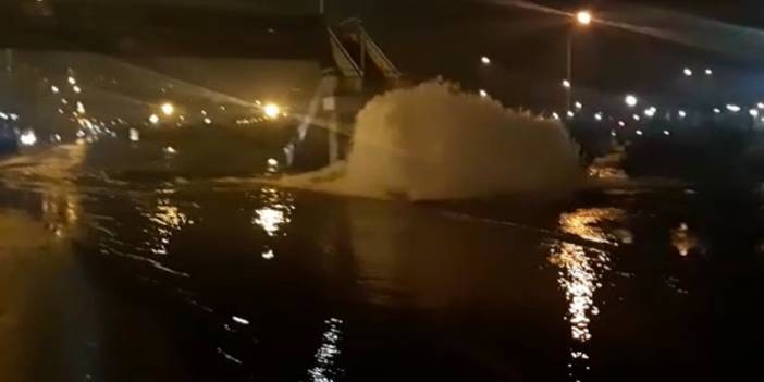 Son dakika! Trabzon'da Su hattı patladı! Yollar göle döndü!