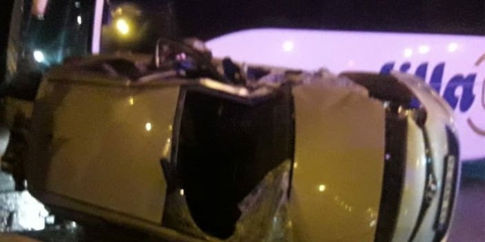 Tarsus’ta yolcu otobüsü ile otomobil çarpıştı