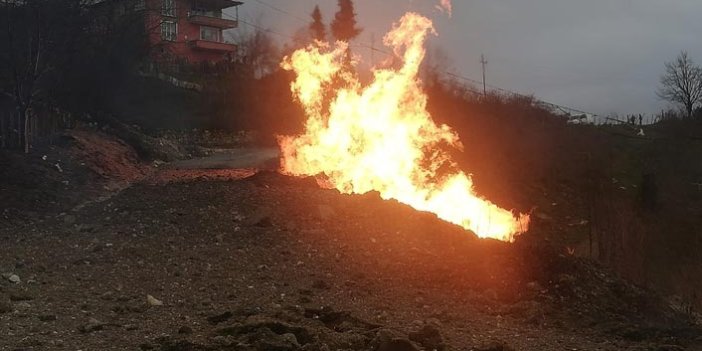 Ordu'da doğal gaz ana hattında patlama ve yangın