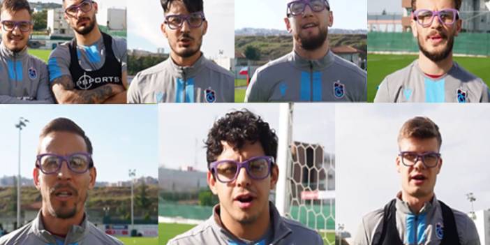 Trabzonsporlu futbolcular gözlükleri taktı ve destek verdi