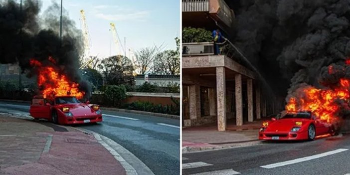 8 milyon liralık Ferrari küle döndü...