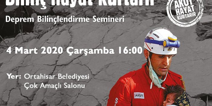 Trabzon'da deprem bilinçlendirme semineri yapılacak