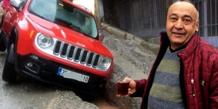 İzmir'de yağmurda asfalt çöktü! Araçlar çukura düştü