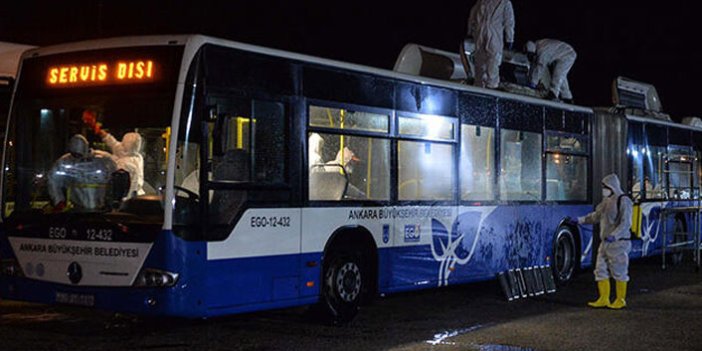 Umreden dönenlerin taşındığı otobüsler, dezenfekte edildi