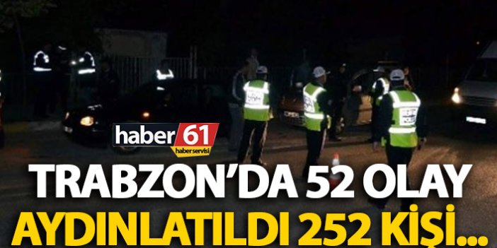 Trabzon’da 52 olay aydınlatıldı!