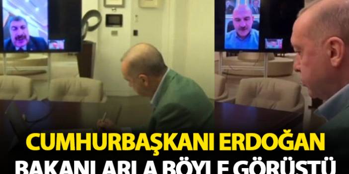Cunhurbaşkanı Erdoğan Bakanlarla telekonferansa aracılığı görüştü!