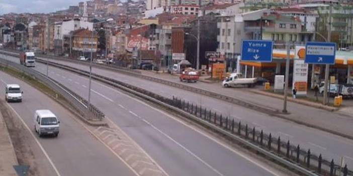Trabzon-Rize yolunda çalışma. 28 Mart 2020