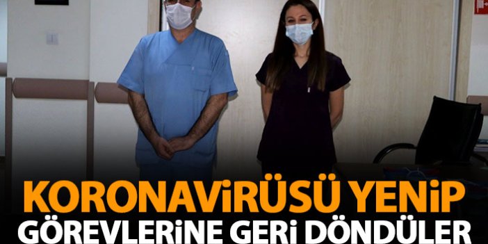 Rize'de sağlıkçılar Koronavirüsü yenip görevlerine döndü