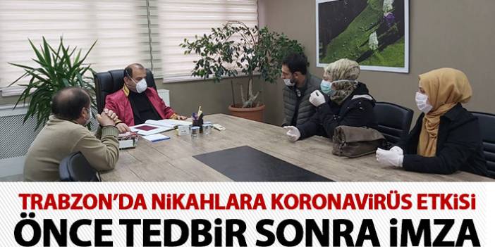 Trabzon'da nikahlara koronavirüs önlemi