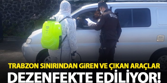 Trabzon sınırından giren araçlara ilaçlama