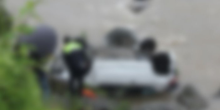 Trabzon plakalı otomobil dereye uçtu! 1 Ölü