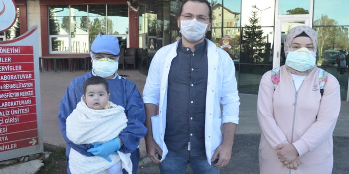 7 aylık Duru ve ailesi korona virüsü yendi