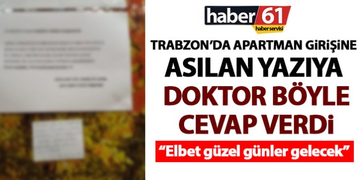 Trabzon’da vatandaşlarda sağlık çalışanları için iki duygulandıran hareket