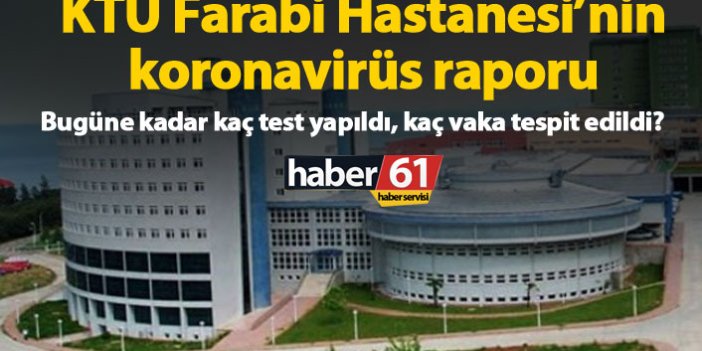 Trabzon’da Farabi Hastanesi’nin koronavirüs raporu!
