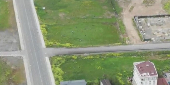 5 kişi drone ile tespit edildi! Boş arazide böyle görüldüler