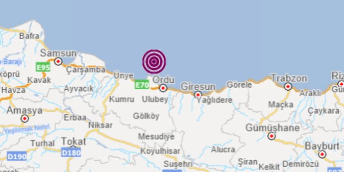 Karadeniz'de deprem oldu