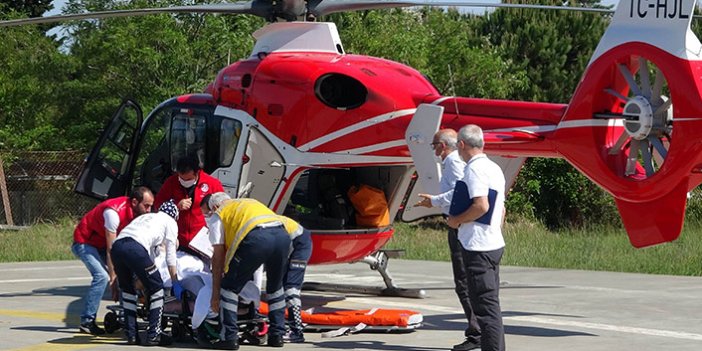 Felç geçiren hastaya ambulans helikopter yetişti